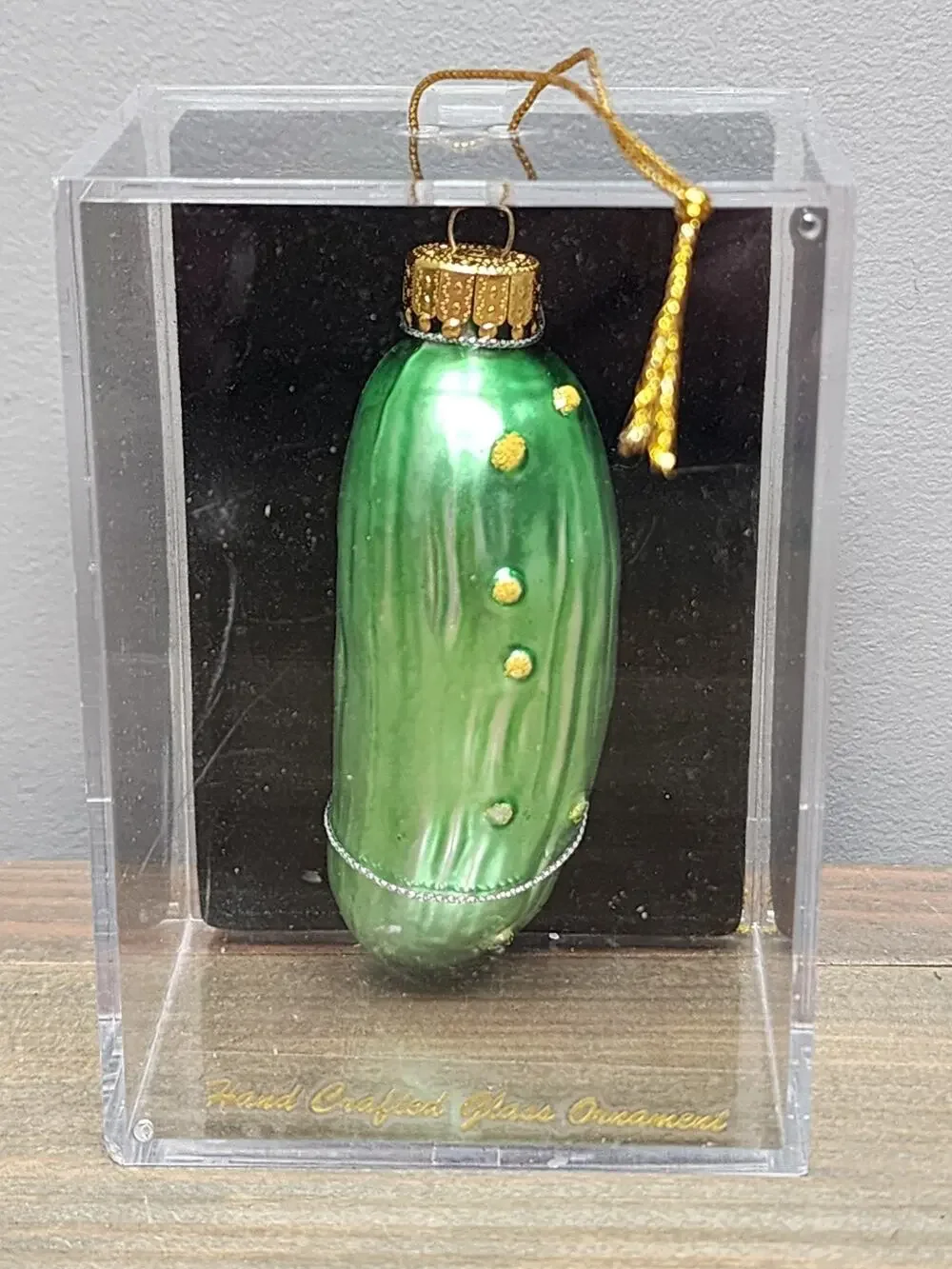 2003 Target Store Pickle Ornament Blown Glass Handpainted w/Plastic Case NOS